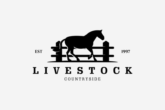 Download Livestock Farm Horse Retro Logo Vintage - Retro logo Collection
