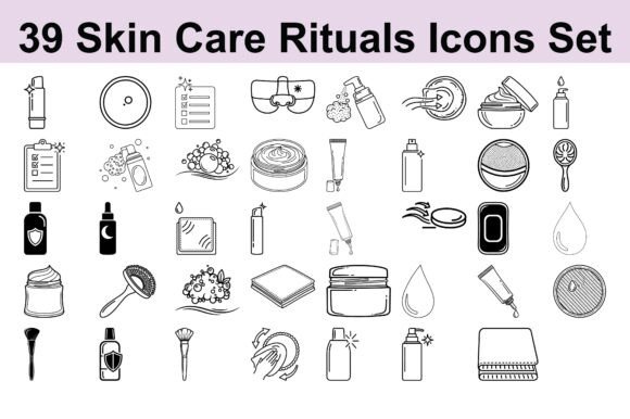 Download 39 Skin Care Rituals Icons Set - Skin care Collection