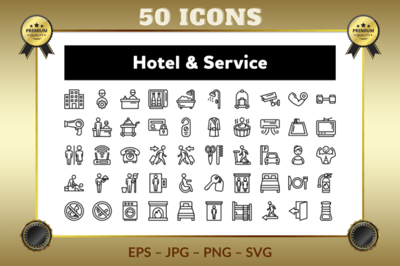 Download Hotel &amp; Service Outline Icons - Service Collection